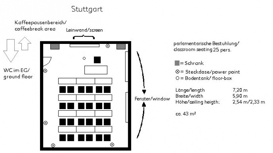 conference room Stuttgart - classroom seating ca. 25 persons conference room Stuttgart - classroom seating ca. 25 persons